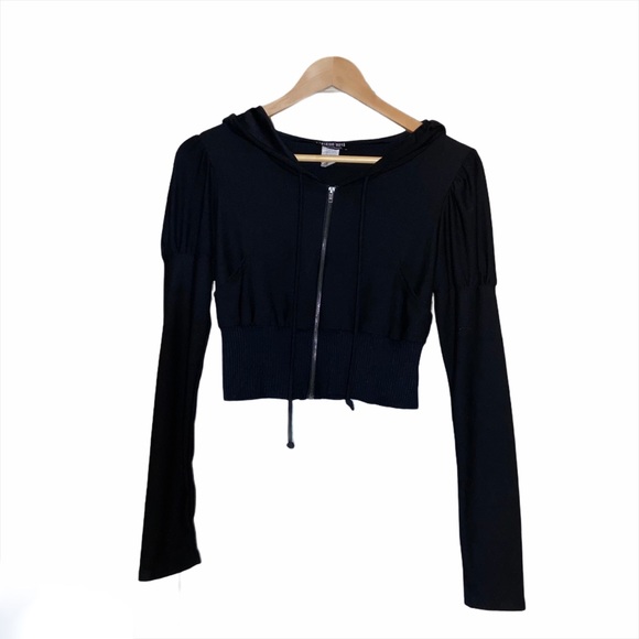 Fashion Nova Tops - Fashion Nova Cinched Waist Crop Zip Up Hoodie